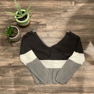 Grey white sweater